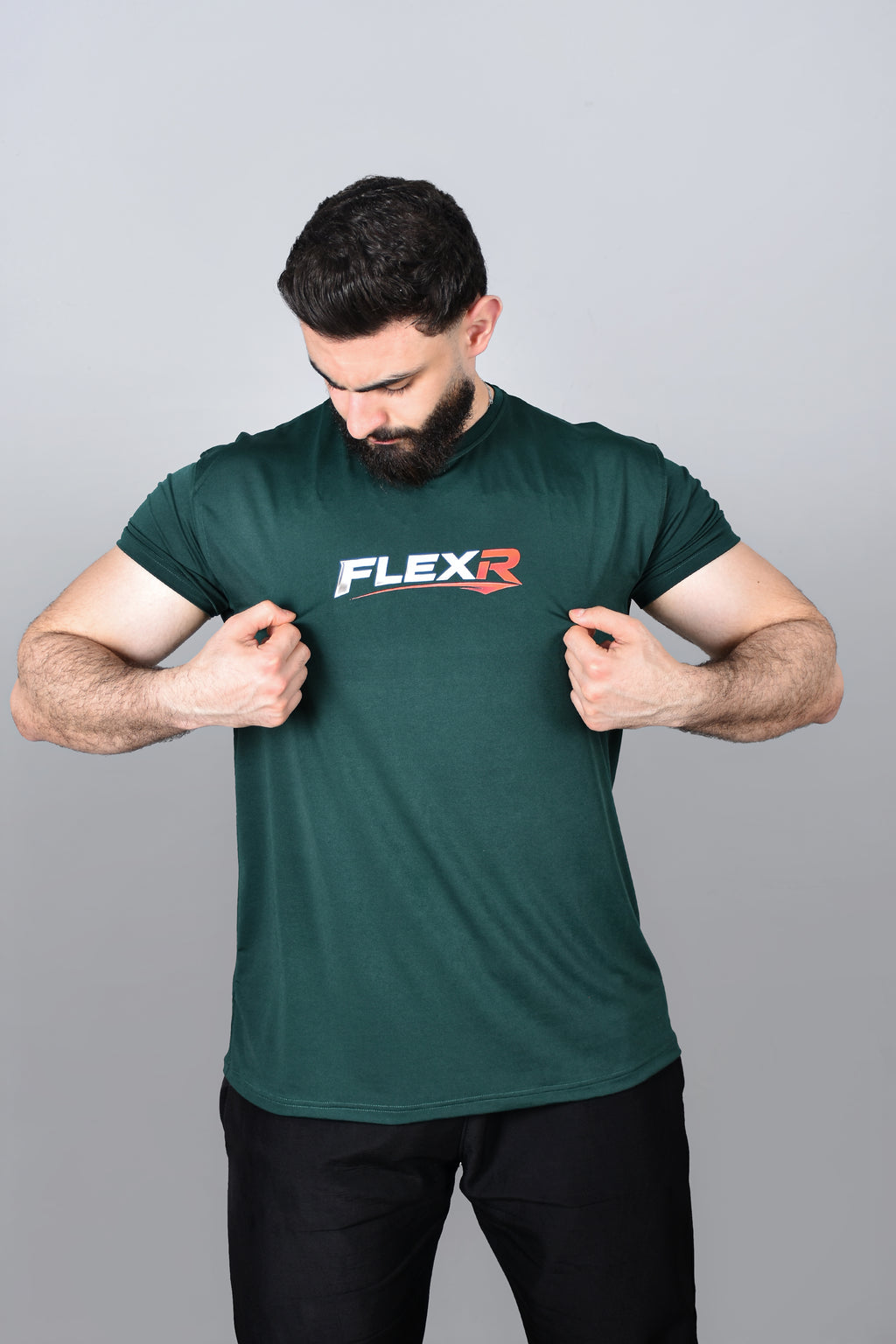 FLEXR Performance Gym T-Shirt – Dark Green Edition